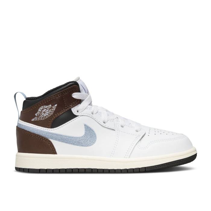 ʥ硼 Air Jordan  Jordan 1 Mid Se Ps 'White Blue Grey' Youth Wh...