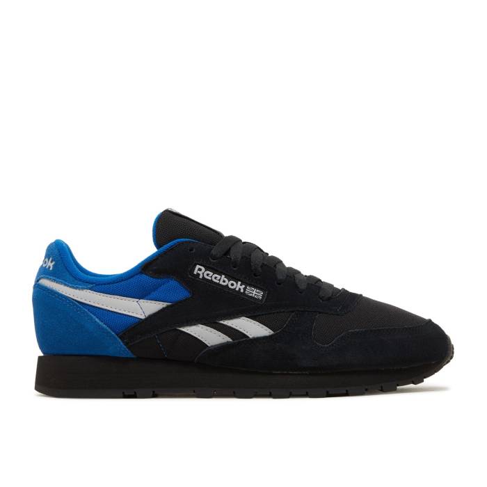 リーボック Reebok 【 Classic Leather 'Black Vector Blue' Men Core Black/Cold Grey 2/Vector Blue 】 クラシック レザー 靴 メンズ靴 スニーカー メンズ コア 黒色 ブラック 灰色 グレー 青色 ブルー