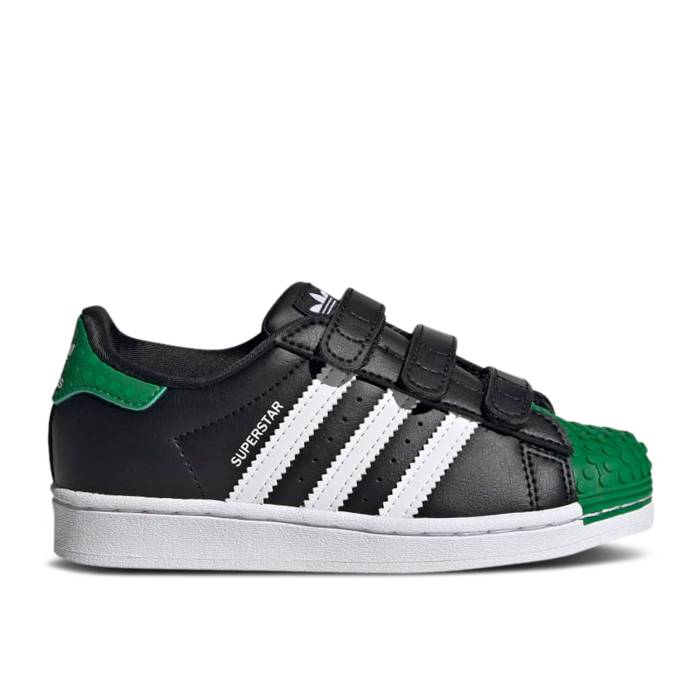 ǥ Adidas  Lego X Superstar Little Kid 'Core Black Green' Youth Co...