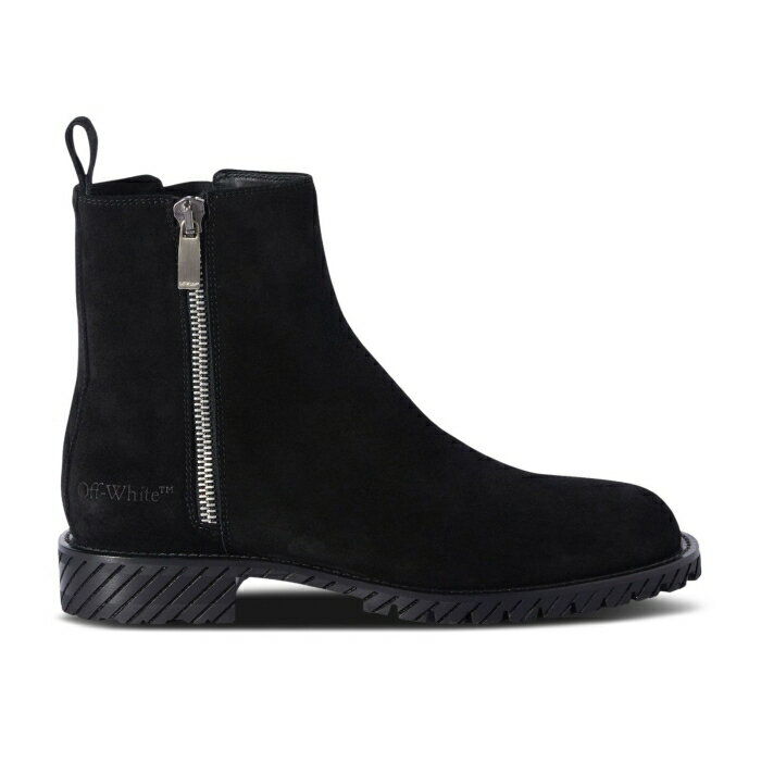 オフホワイト Off-White 【 Military Suede Ankle Boot 'Black' Men Black 】 スエード・スウェード ブーツ ...