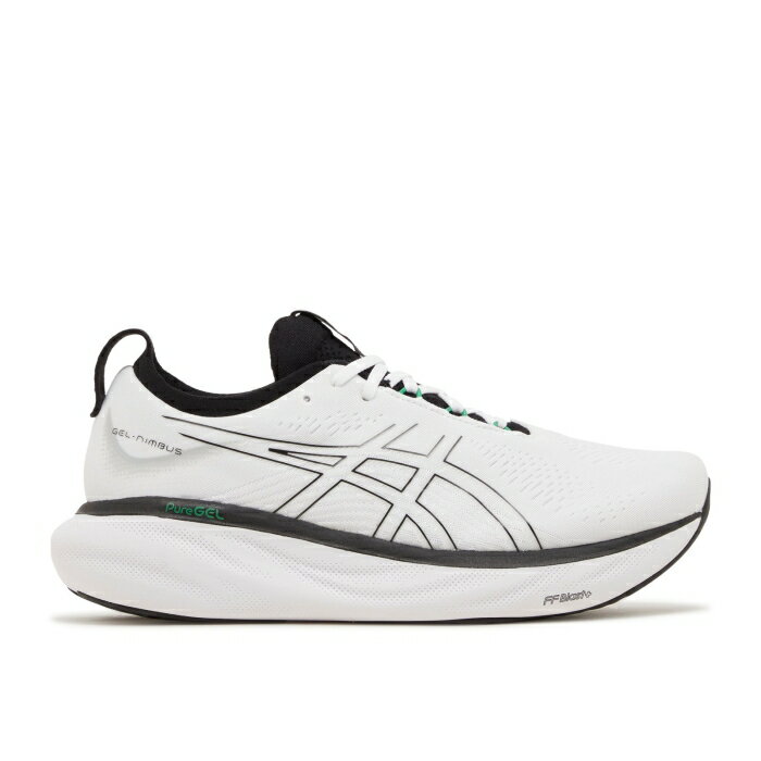 アシックス Asics 【 Gel Nimbus 25 'White Black Green' Men White/Black 】 黒色 ブラック 靴 メンズ靴 スニーカー メンズ 白色 ホワイト 黒色 ブラック