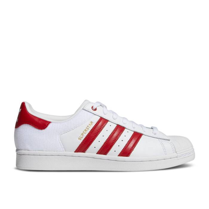 アディダス Adidas 【 Superstar 'Velcro Patches - White Scarlet' Men Footwear White/Scarlet/Core Black 】 Superstar スーパースター 白色 ホワイト 靴 メンズ靴 スニーカー メンズ 白色 ホワイト コア 黒色 ブラック