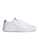 アディダス Adidas 【 Wmns Sleek 'Heart Embossed - White Scarlet' Women Cloud White/Scarlet/Core Black 】 白色 ホワイト 靴 レディース靴 スニーカー レディース 白色 ホワイト コア 黒色 ブラック