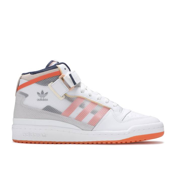 アディダス Adidas 【 Forum Mid Tt 'White Acid Orange' Men Cloud White/Hazy Copper/Acid Orange 】..
