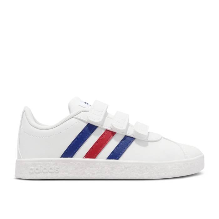 アディダス Adidas 【 Vl Court 2.0 J 'White Royal Blue Vivid Red' Youth Cloud White/Roy...