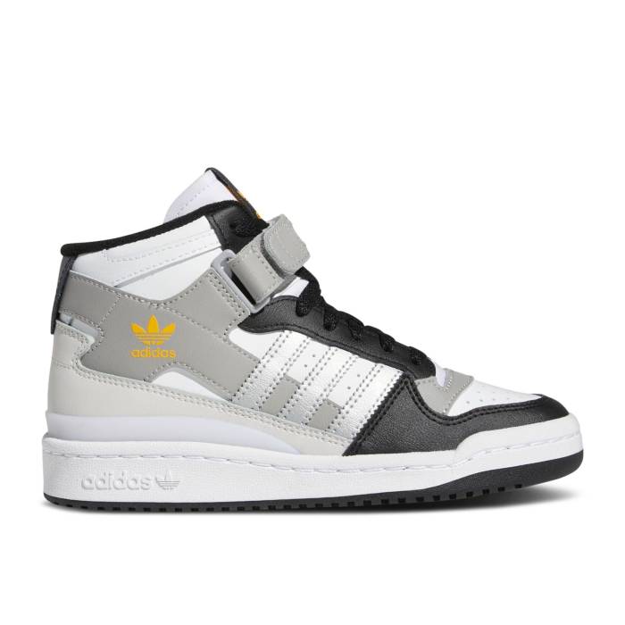 ǥ Adidas  Forum Mid J 'White Black Silver' Youth Cloud White/Silv...