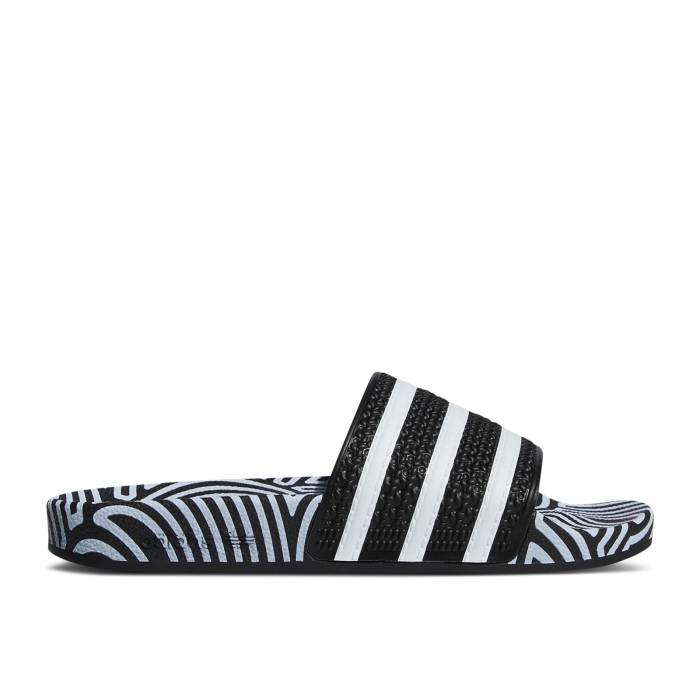 アディダス Adidas 【 Hirocoledge X Adilette Slides 'Takahashi Hiroko - Black White' Men Core Bla..