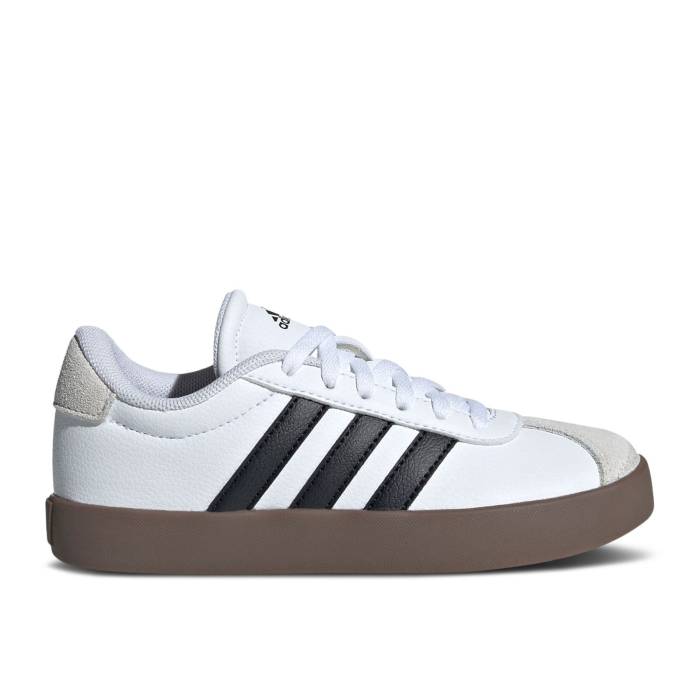 アディダス Adidas 【 Vl Court 3.0 K 'White Black Gum' Youth Cloud White/Core Black/Gre...