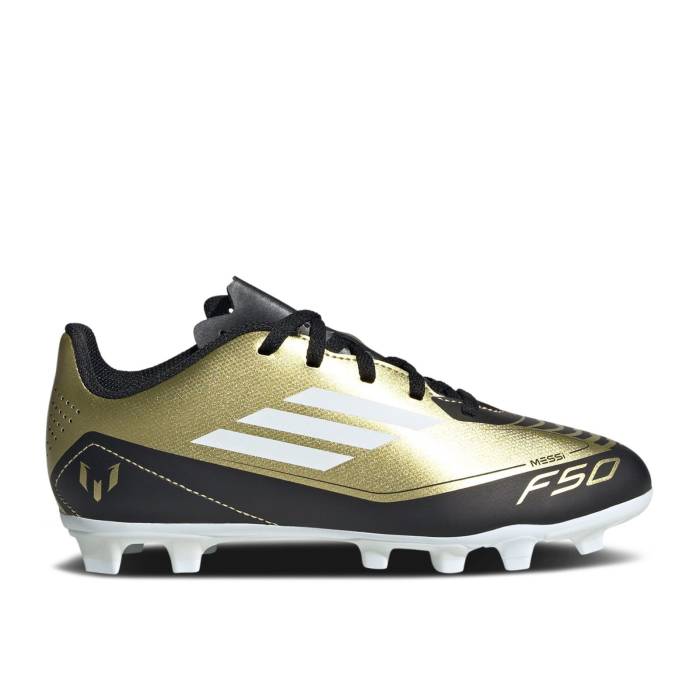楽天スニケスアディダス Adidas 【 Messi Adizero F50 Club Fxg K 'Triunfo Dorado' Youth Gold Metallic/Cloud White/Core Black 】 アディゼロ クラブ キッズ ベビー マタニティ キッズファッション 靴 スニーカー ジュニア キッズ