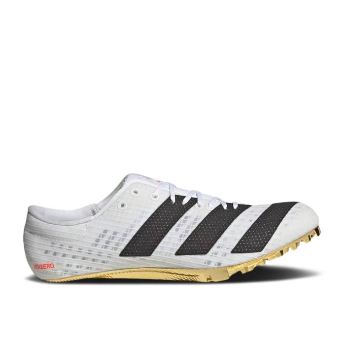 アディダス Adidas 【 Adizero Finesse Spikes 'White Gold Solar Red' Men Footwear White/Core Black/Solar Red 】 アディゼロ ゴールド 靴 メンズ靴 スニーカー メンズ 白色 ホワイト コア 黒色 ブラック Red 赤・レッド