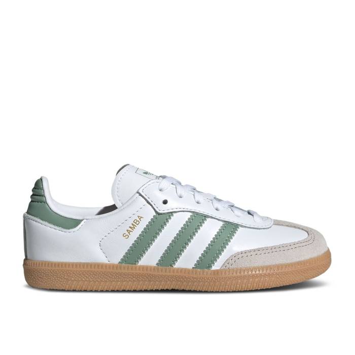 ǥ Adidas  Samba Og C 'White Silver Green' Youth Cloud White/Silve...