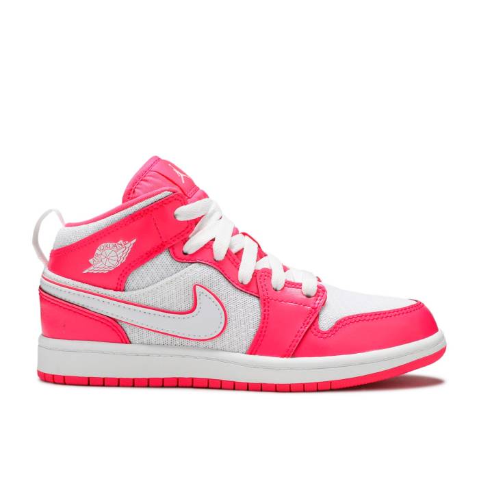 楽天スニケスナイキ　エアジョーダン Air Jordan 【 Jordan 1 Mid Ps 'Hyper Pink' Youth Hyper Pink/White/White 】 ミッド キッズ ベビー マタニティ キッズファッション 靴 スニーカー ジュニア キッズ pink ピンク 白色 ホ