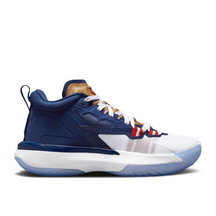 ナイキ　エアジョーダン Air Jordan 【 Jordan Zion 1 Pf Gs 'Usa' Youth Blue Void/White/Metallic Gold/University Red 】 キッズ ベビー マタニティ キッズファッション 靴 スニーカー ジュニア キッズ 青色 ブルー