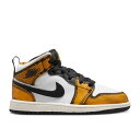 ナイキ エアジョーダン Air Jordan 【 Jordan 1 Mid Se Ps 'Wear-Away - Taxi' Youth Black/Taxi/...
