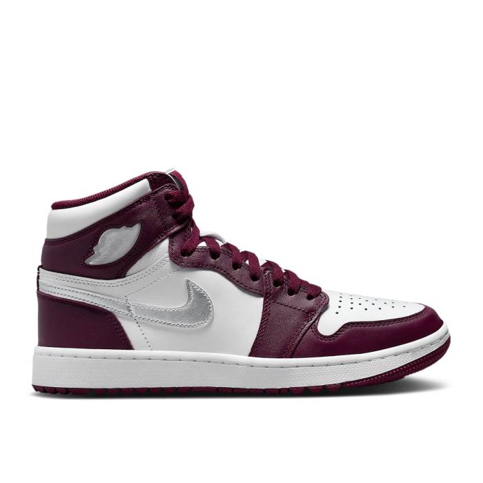 ナイキ　エアジョーダン Air Jordan 【 Jordan 1 High Golf 'Bordeaux' Men Bordeaux/White/Metallic Silver 】 ハイ golf ゴルフ 靴 メンズ靴 スニーカー メンズ 白色 ホワイト Silver 銀色・シルバー