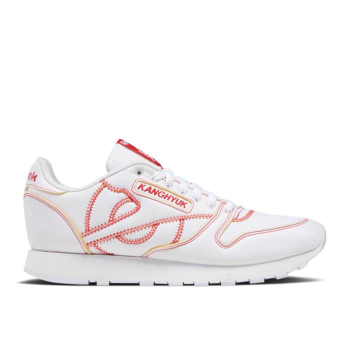 リーボック Reebok 【 Kanghyuk X Classic Leather 'White Primal Red' Men Footwear White/Primal Red/Black 】 クラシック レザー 靴 メンズ靴 スニーカー メンズ 白色 ホワイト Red 赤・レッド 黒色 ブラック