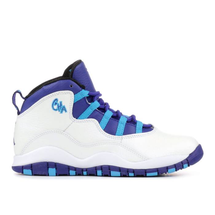 楽天スニケスナイキ　エアジョーダン Air Jordan 【 Jordan 10 Retro Ps 'Charlotte Hornets' Youth White/Concord Blue/Purple 】 レトロ キッズ ベビー マタニティ キッズファッション 靴 その他 ジュニア キッズ 白色 ホワイト