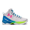 アンダーアーマー Under Armour 【 Curry 2 Retro Ps 'Splash Party' Youth Halo Gray/Electric Blue 】 カリー レトロ キッズ ベビー マタニティ キッズファッション 靴 スニーカー ジュニア キッズ gray 灰色・グレ
