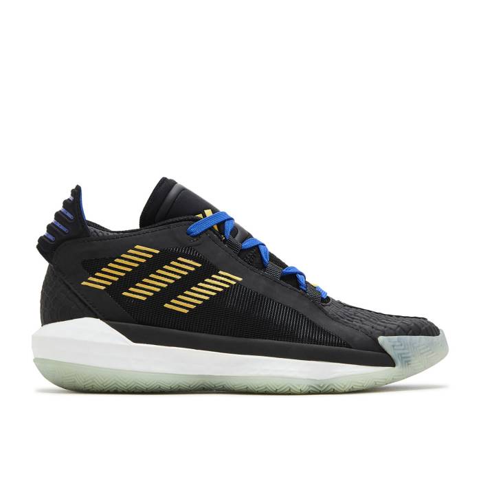 アディダス Adidas 【 Dame 6 Big Kids 'Stone Cold' Youth Black/Gold Metallic/Team Royal Blue 】 キッズ ベビー マタニティ キッズファッション 靴 スニーカー ジュニア キッズ 黒色 ブラック ゴールド Team チー