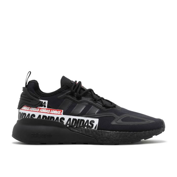 アディダス Adidas 【 Zx 2K Boost 'Bold Logo Graphic - Black' Men Core Black/Core Black/Cloud White 】 ブースト ロゴ グラフィック 靴 メンズ靴 スニーカー メンズ コア 黒色 ブラック 白色 ホワイト