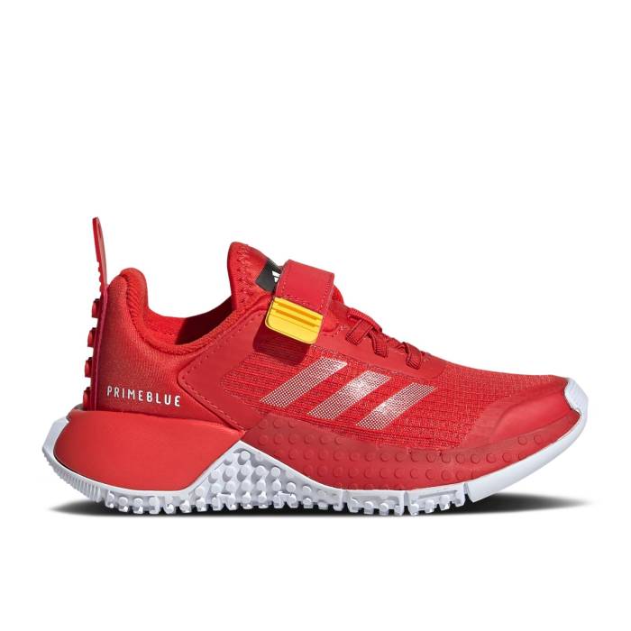 アディダス Adidas 【 Lego X Sport J 'Red' Youth Red/Cloud White/Equipment Yellow 】 キッズ ベビー マタニティ キッズファッション 靴 スニーカー ジュニア キッズ Red 赤・レッド 白色 ホワイト yellow 黄色・(4)