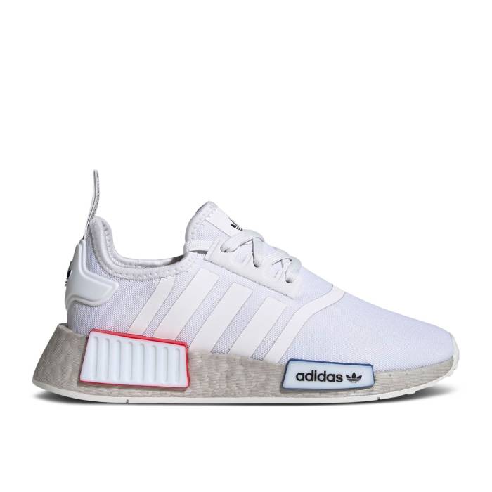 ǥ Adidas  Nmd_R1 Refined Big Kid 'White Grey' Youth Cloud White/C...