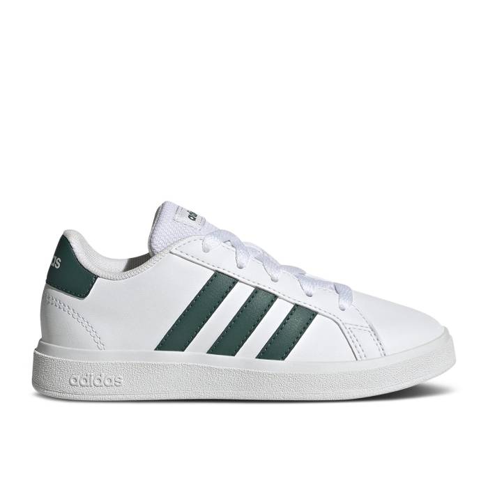 アディダス Adidas 【 Grand Court Lace-Up J 'White Collegiate Green' Youth Cloud White/...