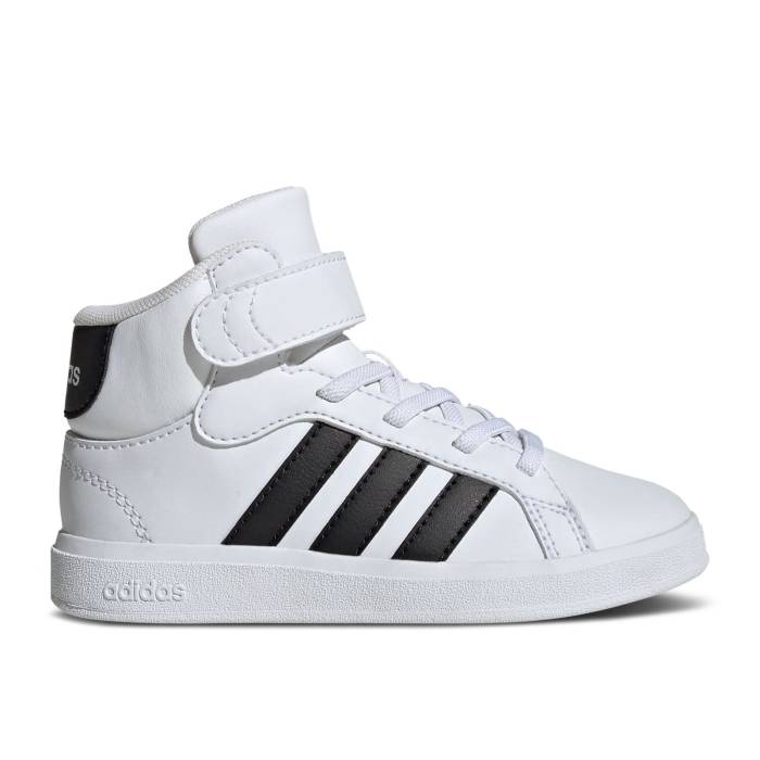 アディダス Adidas 【 Grand Court Mid K 'White Black' Youth Cloud White/Core Black/Clou...