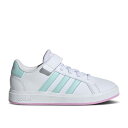アディダス Adidas 【 Grand Court 2.0 K 'White Aqua Bliss Lilac' Youth Cloud White/Semi...