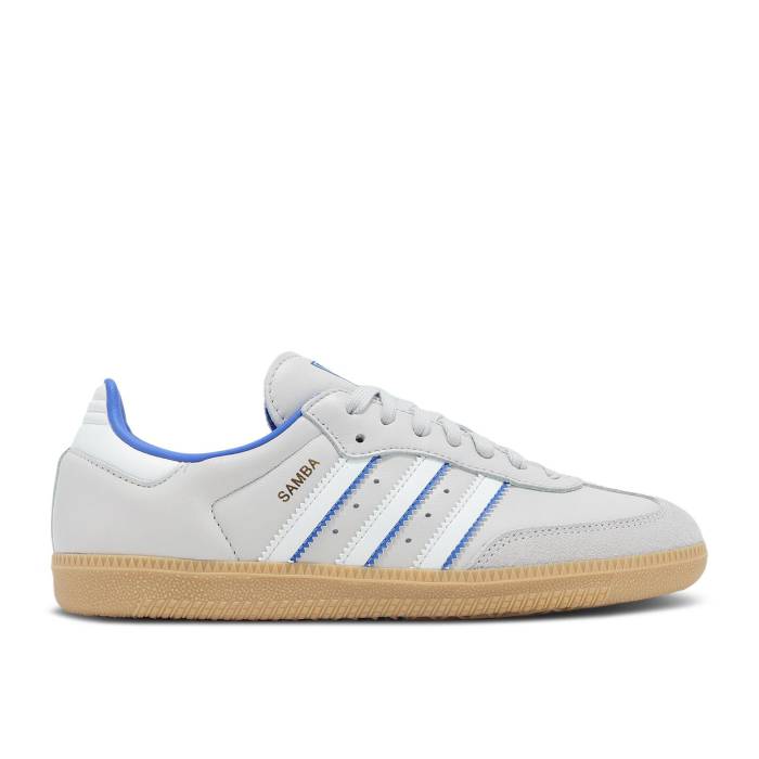 アディダス Adidas 【 Samba Og 'Two Tone Stripes - Grey Blue' Men Grey One/Crystal White/Blue 】 サンバ 灰色 グレー 靴 メンズ靴 スニーカー メンズ 灰色 グレー 白色 ホワイト 青色 ブルー