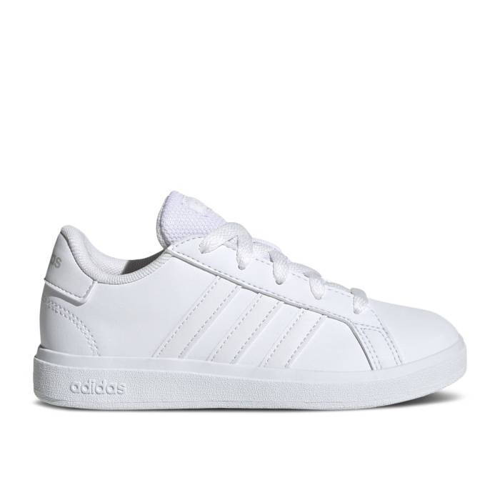 ǥ Adidas  Grand Court Lace-Up K 'White Grey' Youth Cloud White/Cl...