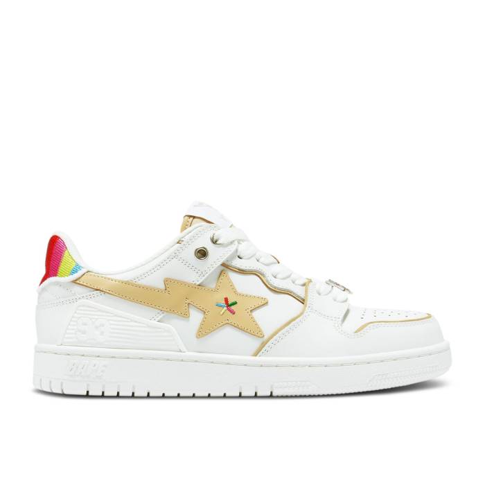 ベイプ Bape 【 Bapy X Sk8 Sta 'Rainbow' Men White/Beige 】 靴 メンズ靴 スニーカー メンズ 白色 ホワイト ベージュ