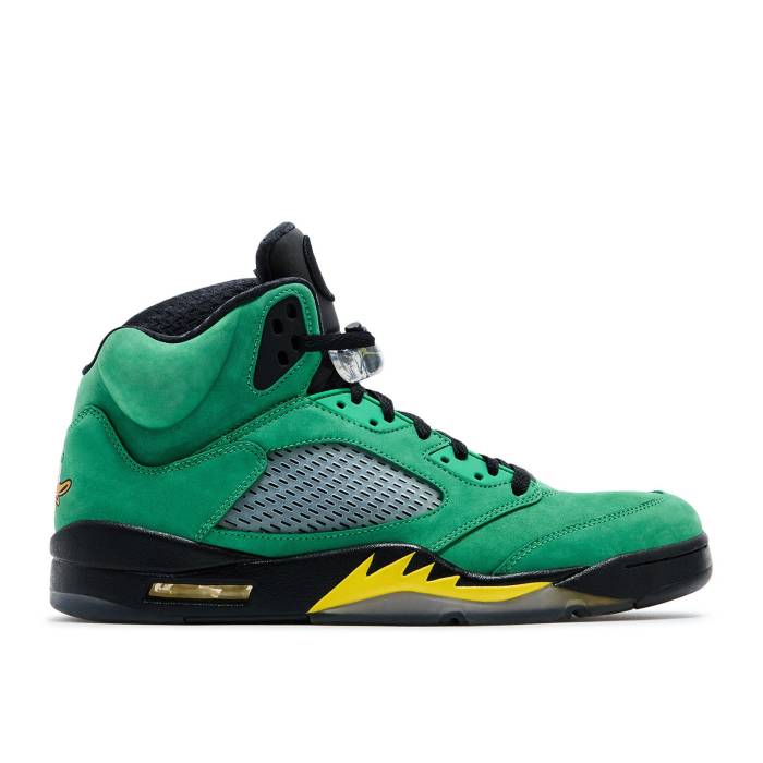 ナイキ エアジョーダン Air Jordan 【 Jordan 5 'Oregon Ducks' Men Apple Green/Yellow Strike-B...