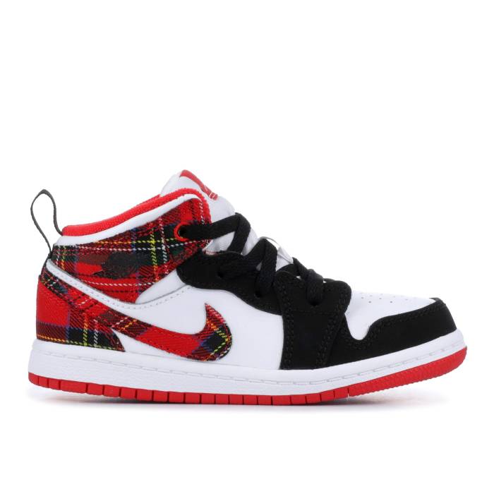 楽天スニケスナイキ　エアジョーダン Air Jordan 【 1 Mid Td 'Bad Santa' Infant University Red/Black/White 】 ミッド キッズ ベビー マタニティ ベビーファッション 靴 スニーカー ベビー Red 赤・レッド 黒色 ブラック 白