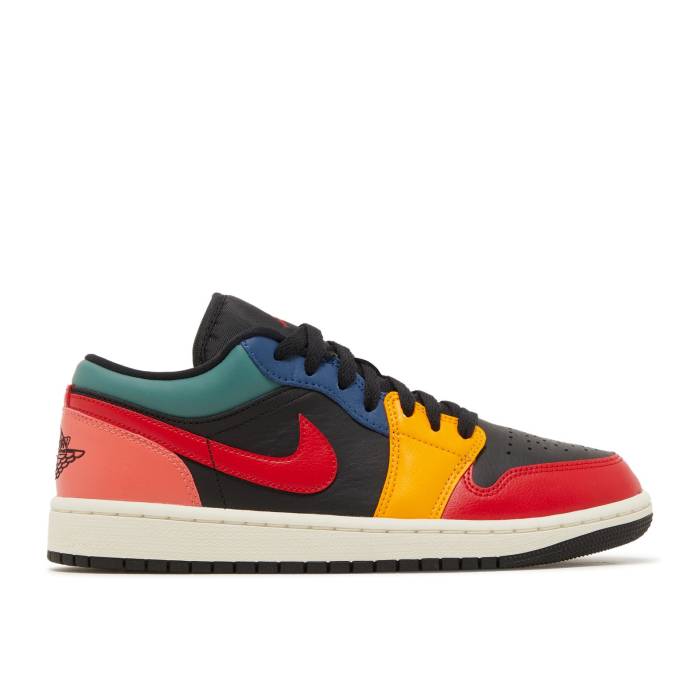 ナイキ　エアジョーダン Air Jordan 【 Wmns Jordan 1 Low Se 'Black Multi-Color' Women Black/Taxi/French Blue/Fire Red 】 靴 レディース靴 スニーカー レディース 黒色 ブラック 青色 ブルー ファイア Red 赤・レッ