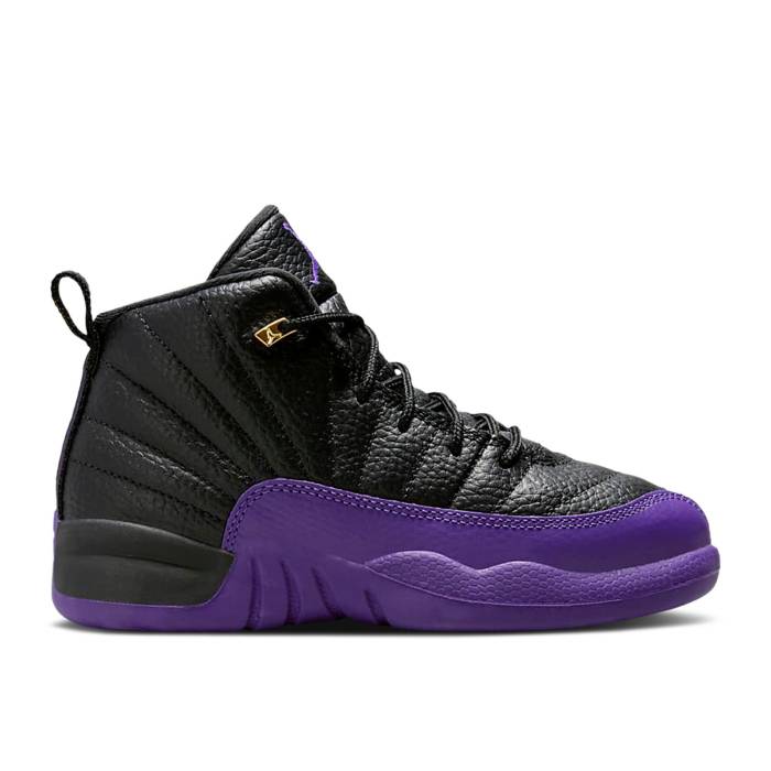 楽天スニケスナイキ　エアジョーダン Air Jordan 【 Jordan 12 Retro Ps 'Field Purple' Youth Black/Field Purple/Metallic Gold/Taxi 】 レトロ キッズ ベビー マタニティ キッズファッション 靴 スニーカー ジュニア キッズ 黒色