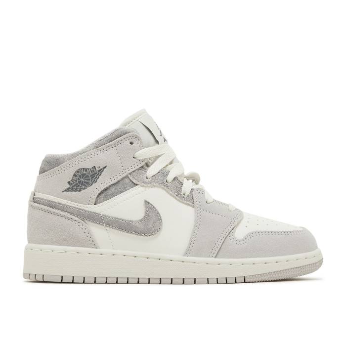 ʥ硼 Air Jordan  Jordan 1 Mid Se Gs 'Neutral Grey Sail' Youth ...