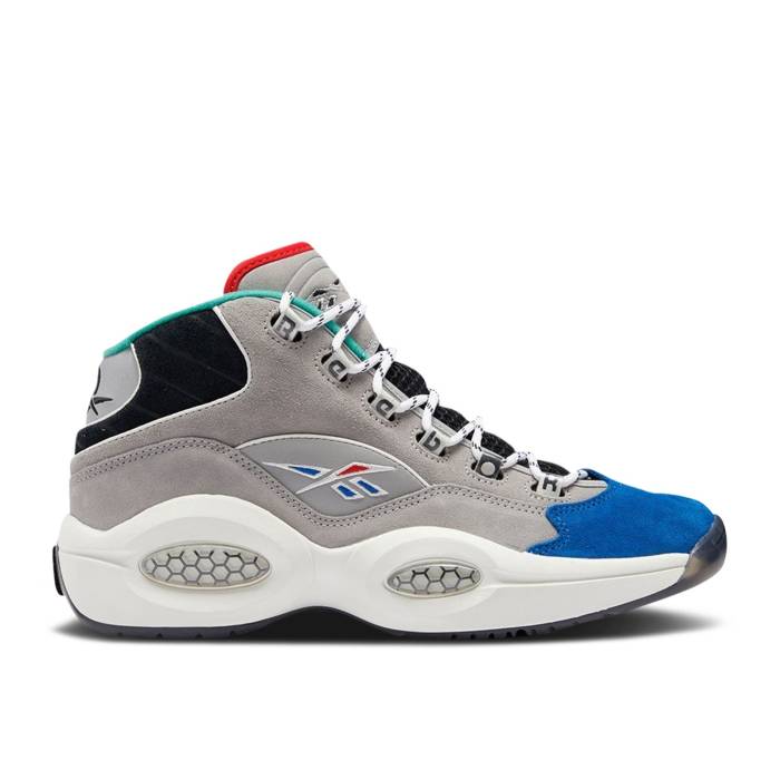 リーボック Reebok 【 Question Mid 'Draft Night' Men Mgh Solid Grey/Vector Blue/Black 】 Question クエスチョン ミッド 靴 メンズ靴 スニーカー メンズ ソリッド 灰色 グレー 青色 ブルー 黒色 ブラック