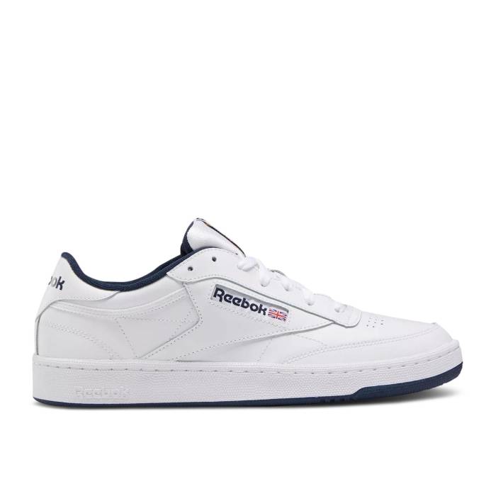 リーボック Reebok 【 Club C 85 'White Navy' 2023 Men White/Navy 】 クラブ 靴 メンズ靴 スニーカー メンズ 白色 ホワイト 紺色 ネイビー
