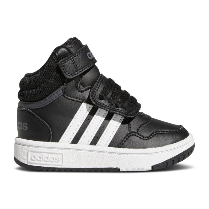 アディダス Adidas 【 Hoops Mid I 'Black White' Infant Core Black/Cloud White/Grey Six 】 ミッド キッズ ベビー マタニティ ベビーファッション 靴 スニーカー ベビー コア 黒色 ブラック 白色 ホワイト 灰色