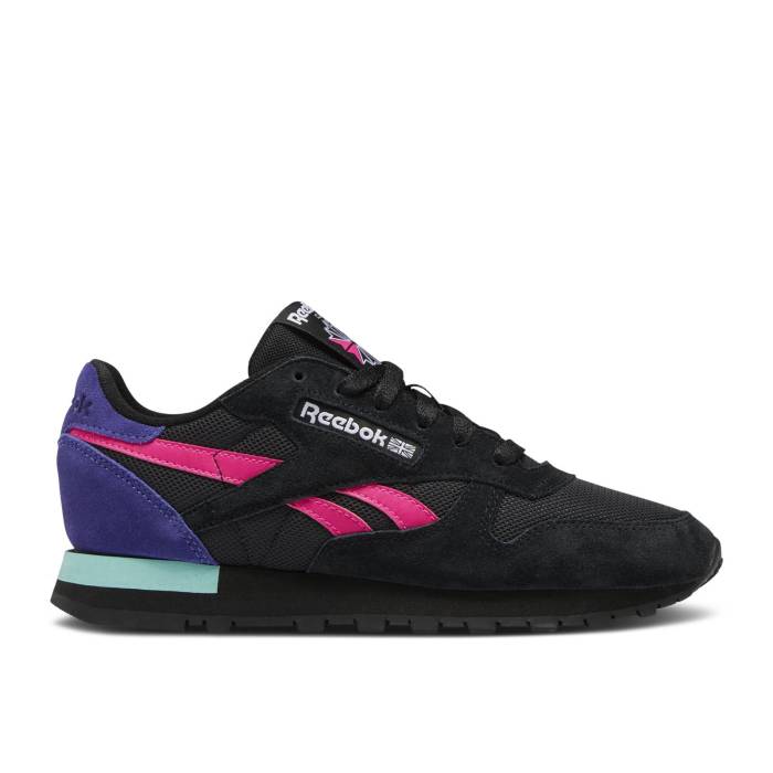 ꡼ܥå Reebok  Wmns Classic Leather 'Black Proud Pink Bold Purple' Wom...