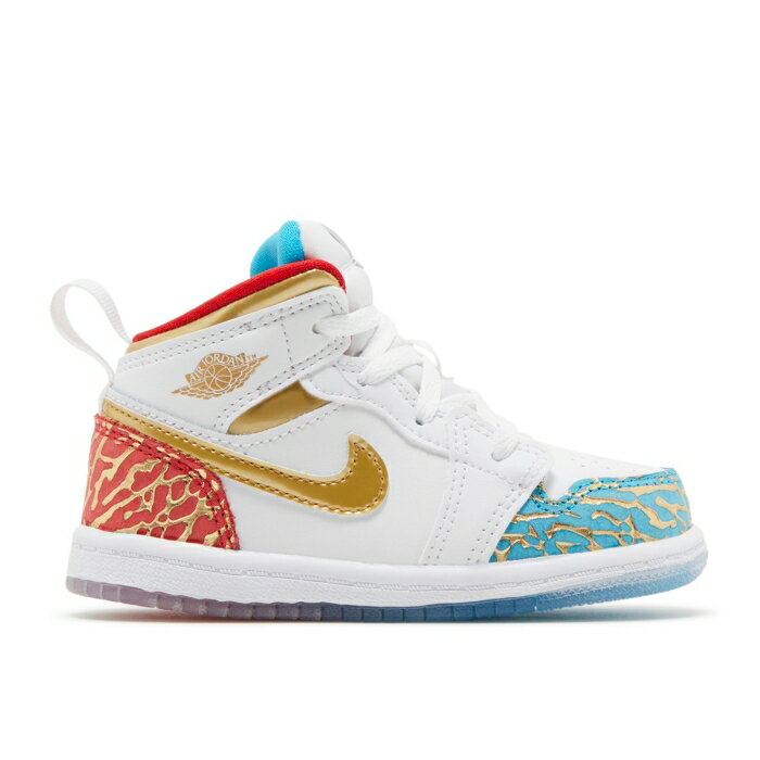 ʥ硼 Air Jordan  Jordan 1 Mid Td 'Nc To Chi' Infant White/Meta...