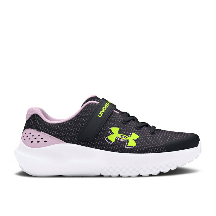 楽天スニケスアンダーアーマー Under Armour 【 Surge 4 Ps 'Black High Vis Yellow' Youth Black/Purple Ace/High Vis Yellow 】 ハイ キッズ ベビー マタニティ キッズファッション 靴 スニーカー ジュニア キッズ 黒色 ブラック P