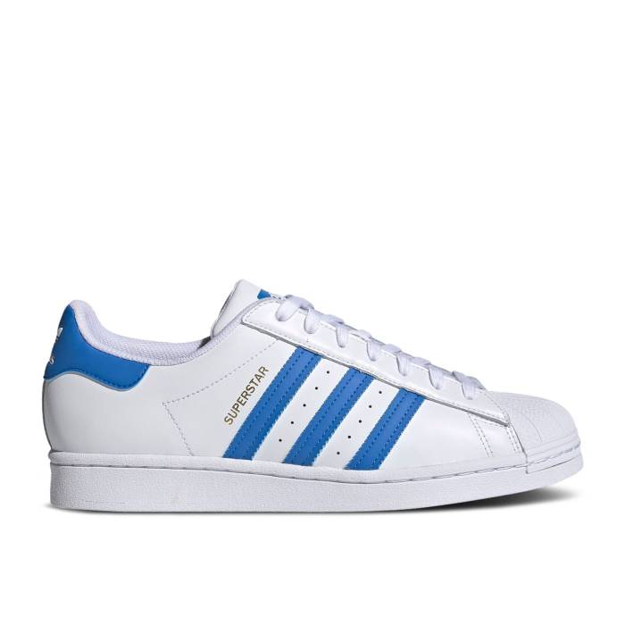 アディダス Adidas 【 Superstar 'White True Blue' Men Cloud White/True Blue/Gold Metallic 】 Superstar スーパースター 靴 メンズ靴 スニーカー メンズ 白色 ホワイト 青色 ブルー ゴールド