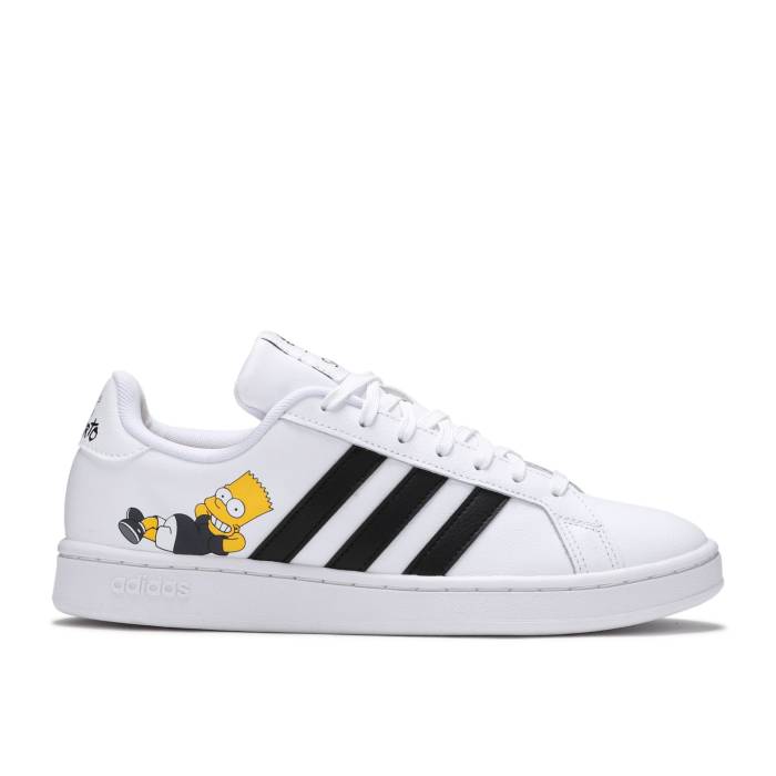 アディダス Adidas 【 The Simpsons X Grand Court 'Bart' Men Cloud White/Core Black/Clou...