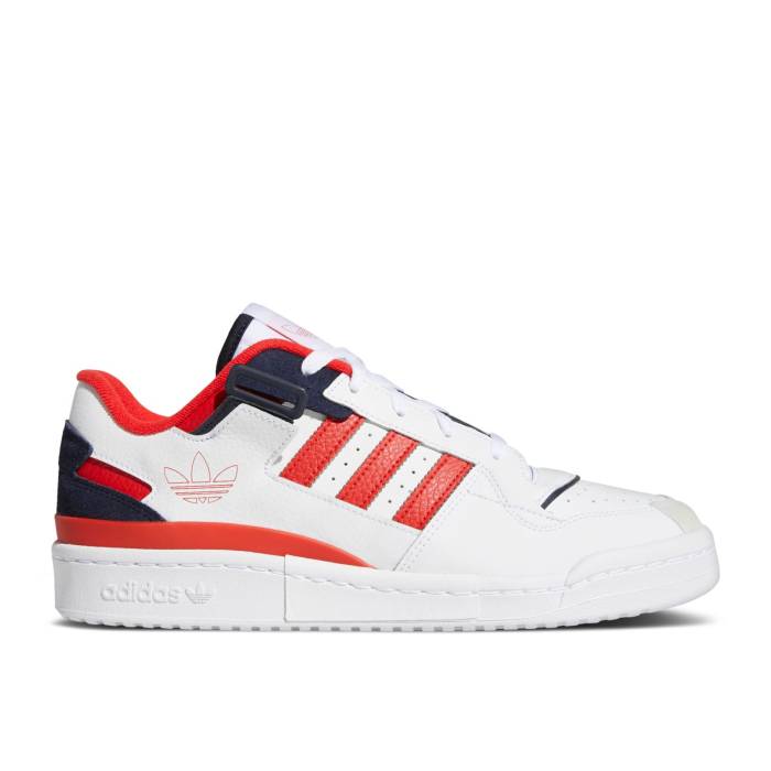 アディダス Adidas 【 Forum Exhibit Low 'Cloud White Red' Men Cloud White/Red/Legend Ink 】 フォーラム 白色 ホワイト 靴 メンズ靴 スニーカー メンズ 白色 ホワイト Red 赤・レッド Legend レジェンド