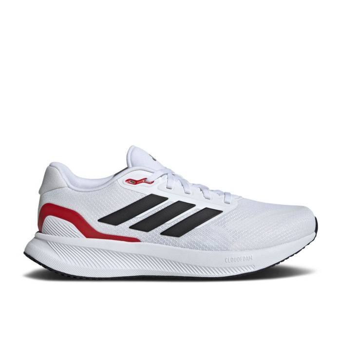 アディダス Adidas 【 Runfalcon 5 Wide 'White Black Scarlet' Men Cloud White/Core Black/Better Scarlet 】 黒色 ブラック 靴 メンズ靴 スニーカー メンズ 白色 ホワイト コア 黒色 ブラック