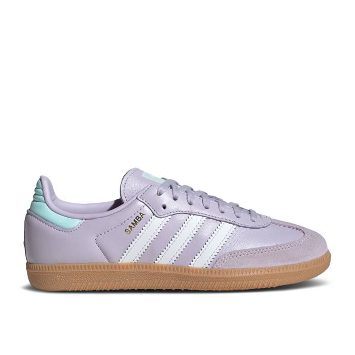 楽天スニケスアディダス Adidas 【 Samba Og J 'Silver Dawn Aqua' Youth Silver Dawn/Crystal White/Semi Flash Aqua 】 サンバ キッズ ベビー マタニティ キッズファッション 靴 スニーカー ジュニア キッズ Silver 銀色・シルバー