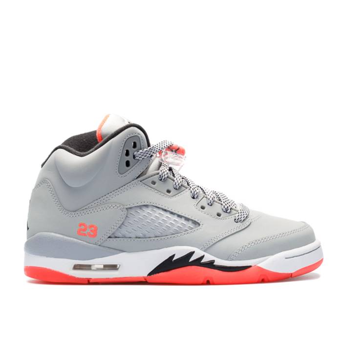 楽天スニケスナイキ　エアジョーダン Air Jordan 【 Jordan 5 Retro Gg 'Hot Lava' Youth Wolf Grey/Black-Hot Lava-White 】 レトロ キッズ ベビー マタニティ キッズファッション 靴 スニーカー ジュニア キッズ 灰色 グレー