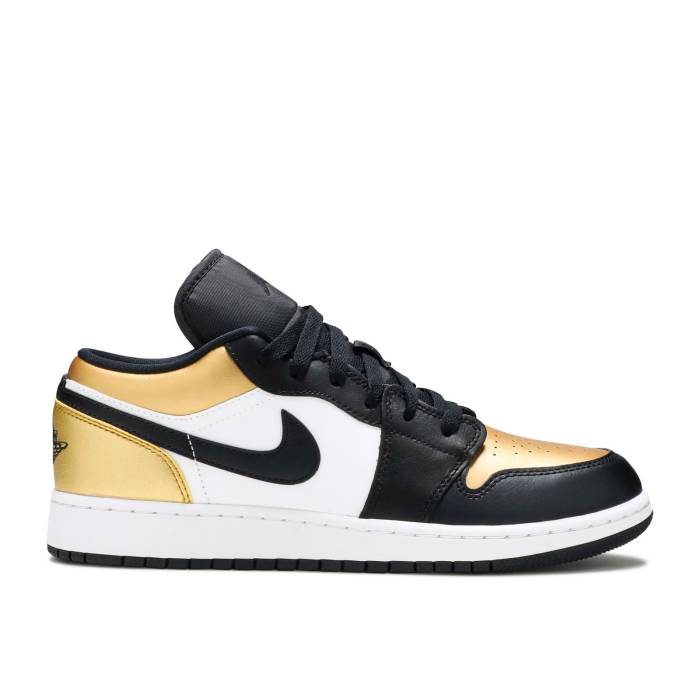 楽天スニケスナイキ　エアジョーダン Air Jordan 【 Jordan 1 Low Gs 'Gold Toe' Youth Metallic Gold/Black/White 】 キッズ ベビー マタニティ キッズファッション 靴 スニーカー ジュニア キッズ ゴールド 黒色 ブラック 白
